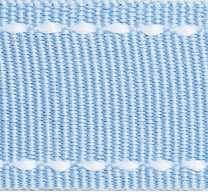 Pale Blue With White Saddle Stitched Edge 80cm Grosgrain Ribbon